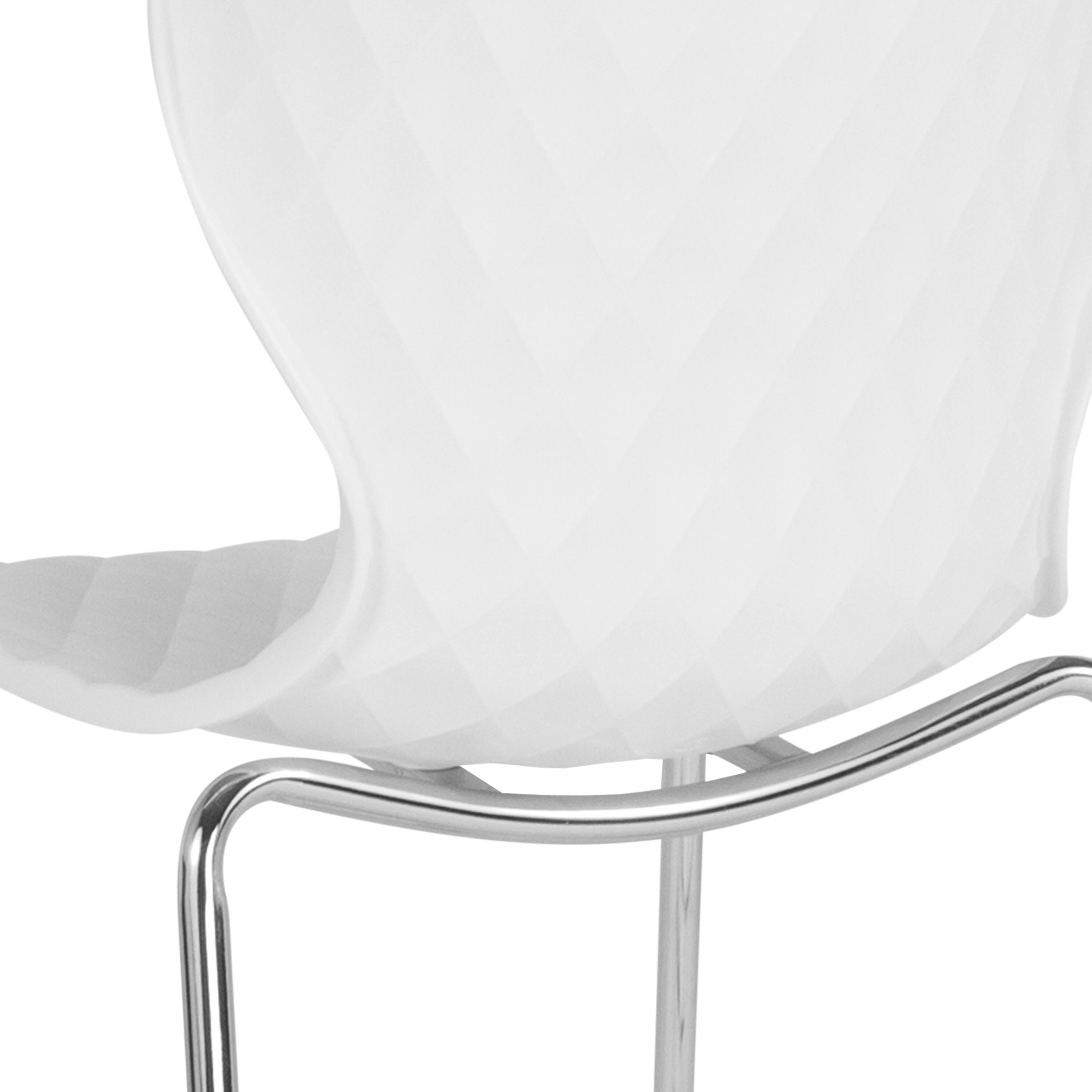 Alt View 10. Emma + Oliver - 4 Pack Contemporary Design Plastic Stack Chair - White.