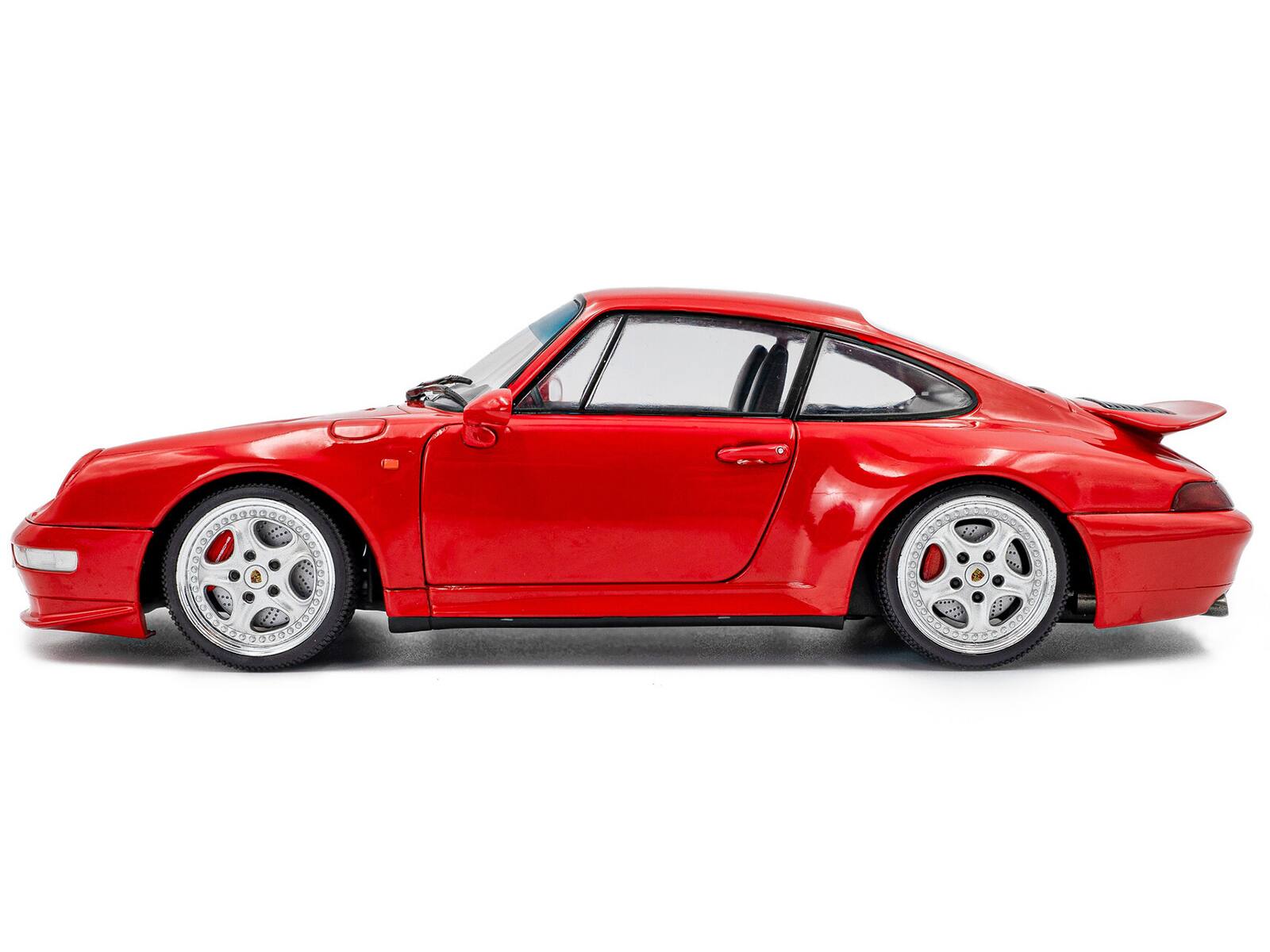 Alt View 2. Solido - 1997 Porsche 911 (993) Carrera RS Guards Red 1/18 Diecast Model Car by Solido.