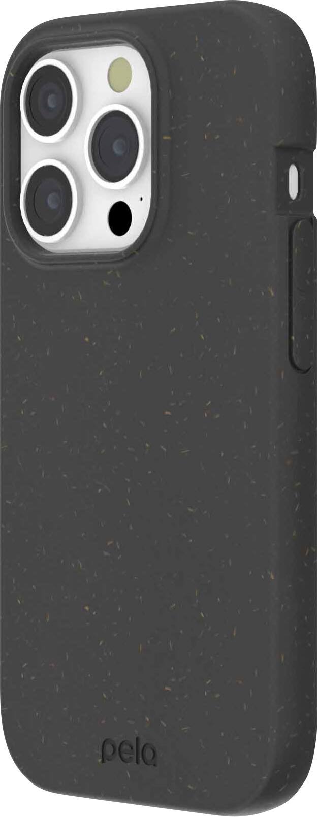 Left. Pela - Eco Friendly Hard Shell Case with MagSafe Module for Apple iPhone 15 Pro + Bonus Custom Case Activation Code - Black.