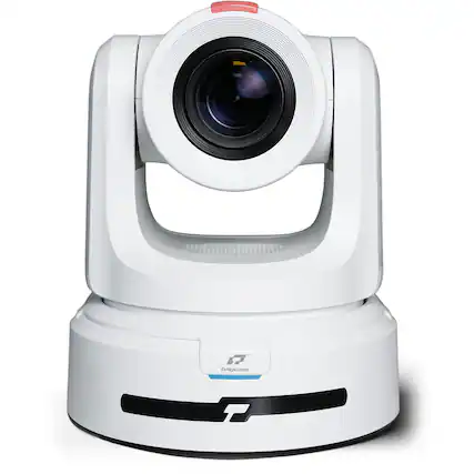 Front. Telycam - Explore SE 4K60 PTZ Camera – 30× Optical Zoom, Auto-Tracking, 12G-SDI/HDMI/USB Type-C/NDI|HX, Freed, PoE++ - White.
