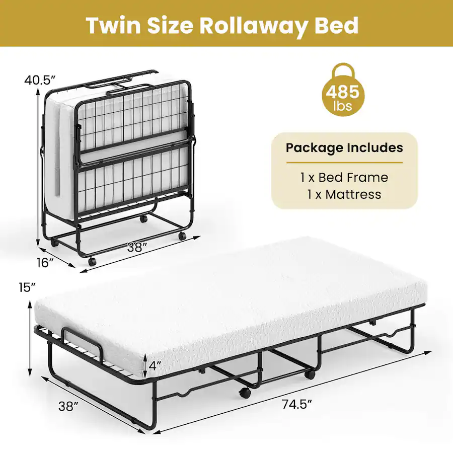 Rollaway Costway Portable Folding Bed 38