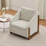 Whisen - Upholstered Armchair with Wooden Frame,Chenille Accent Leisure Chair for Living Room - Beige