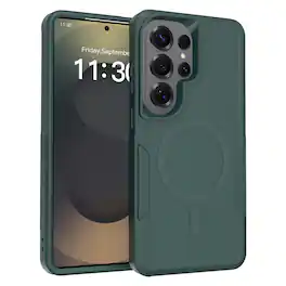Dteck - Rugged Case for Samsung Galaxy S26 Ultra, Compatible with MagSafe, Dual Layer Shockproof Protective Phone Cover - Darkgreen