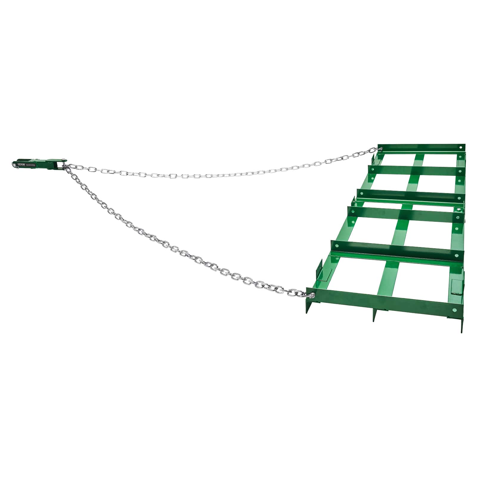 VEVOR - Drag Harrow, 6 ft Heavy Duty Tow Behind Drag Harrow with Adjustable Bars & 72 in Chain, Driveway Grader Landscape Rake - Green - Thumbnail 2