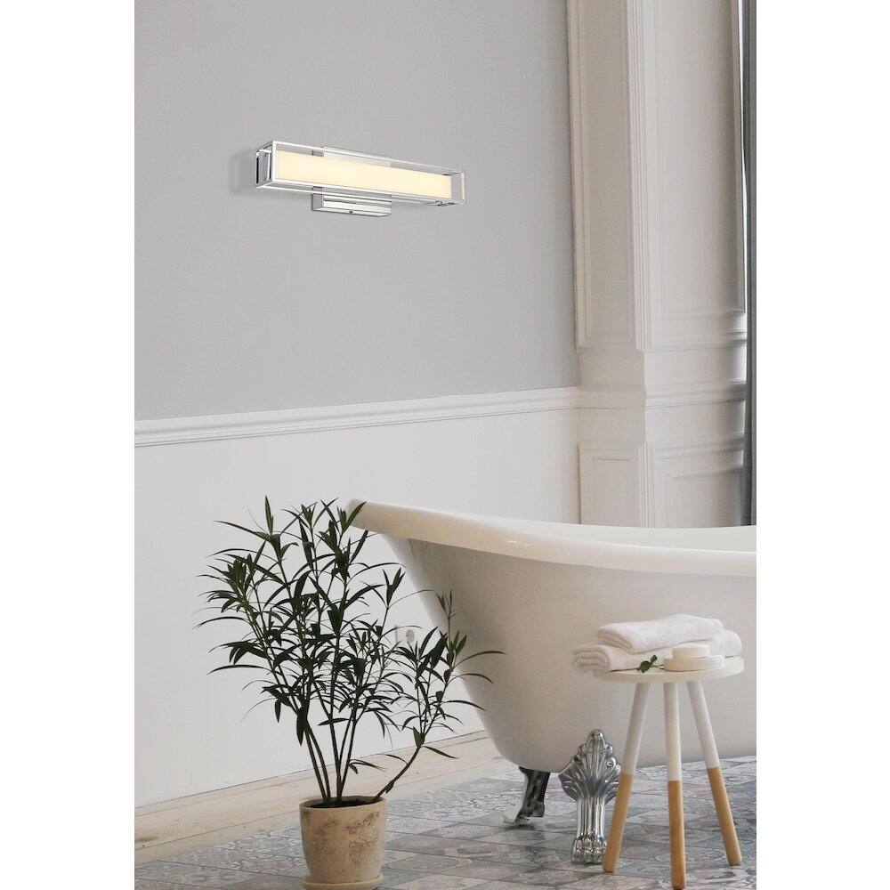Alt View 5. Living District - Aden 16 Inch Led Wall Sconce In Chrome - Chrome.