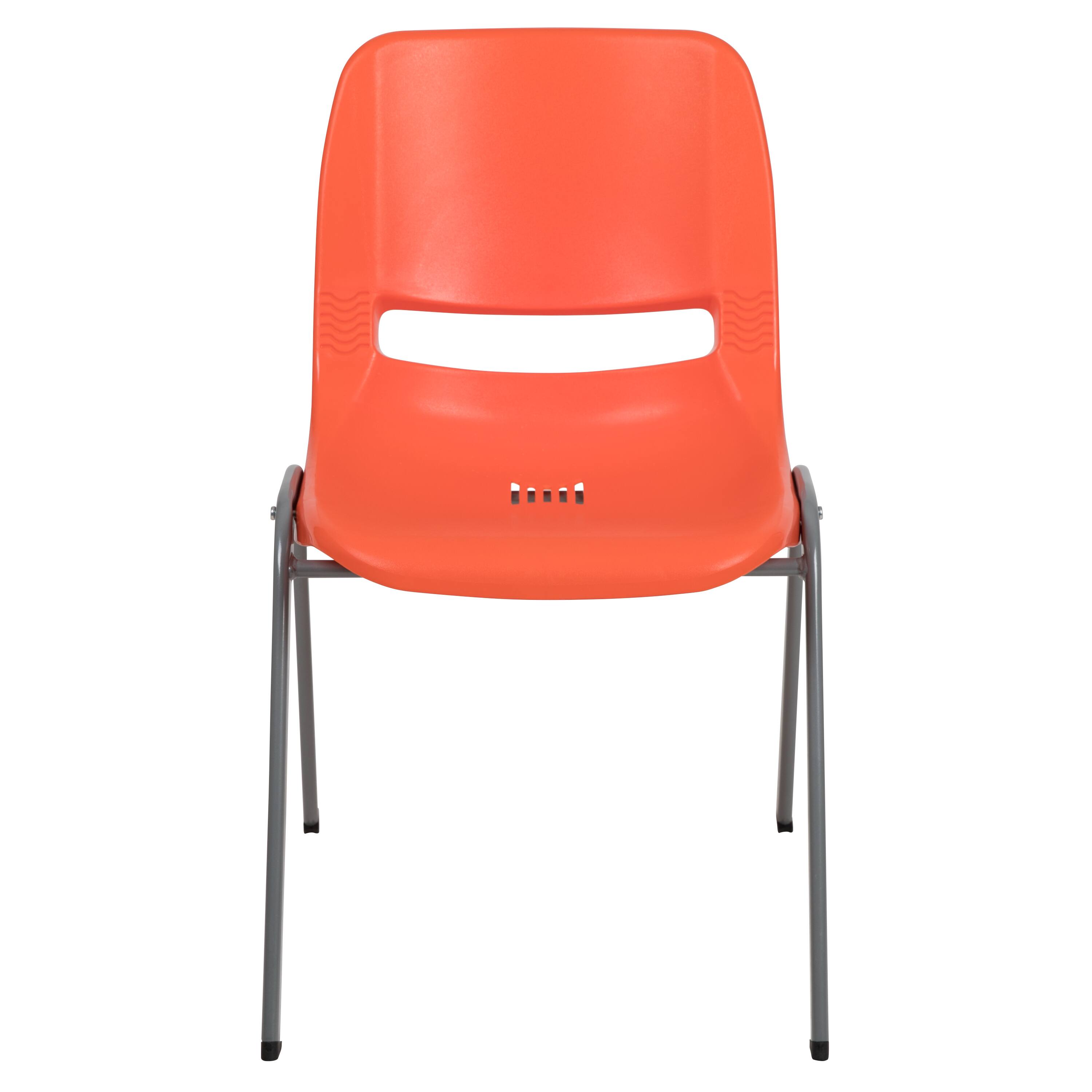 Alt View 7. Emma + Oliver - Ergonomic Shell Student Stack Chair - Classroom Chair / Office Guest Chair - Orange.