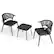 Alt View 6. Costway - 3 PCS Patio Rattan Furniture Set with Tempered Glass Tabletop Wicker Seat - Mix Brown + Black.