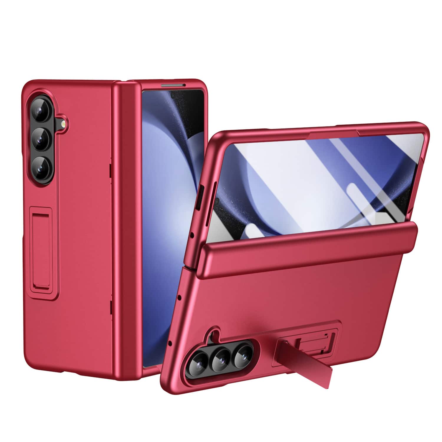 Dteck - Hinge Protection For Samsung Galaxy Z Fold 8 Ultra, Full Body Protective Foldable Adjustable Kickstand Phone Cover - Red price history on PriceWatchPro