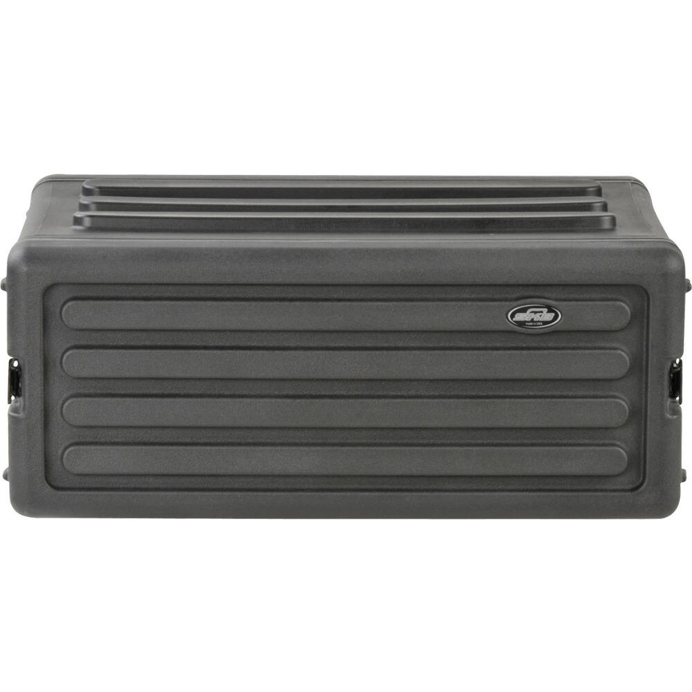 Left. SKB - SKB 4U Shallow Roto Rack Case Gear Protector, Stackable, Waterproof, Black - Black.