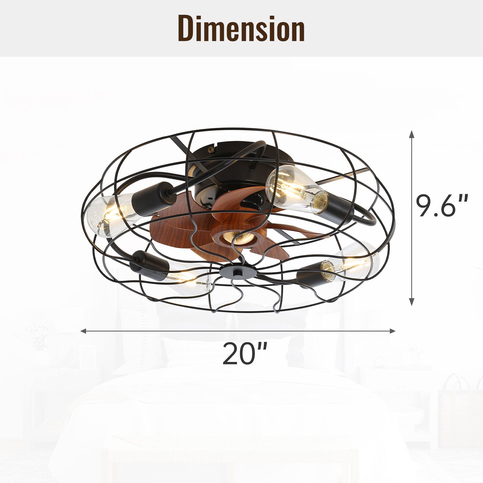 Dimension  
9.6"  
20"