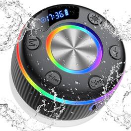 Dazzed Corner - Bluetooth Shower Speaker, Portable Bluetooth Speakers with RGB Lights - Black