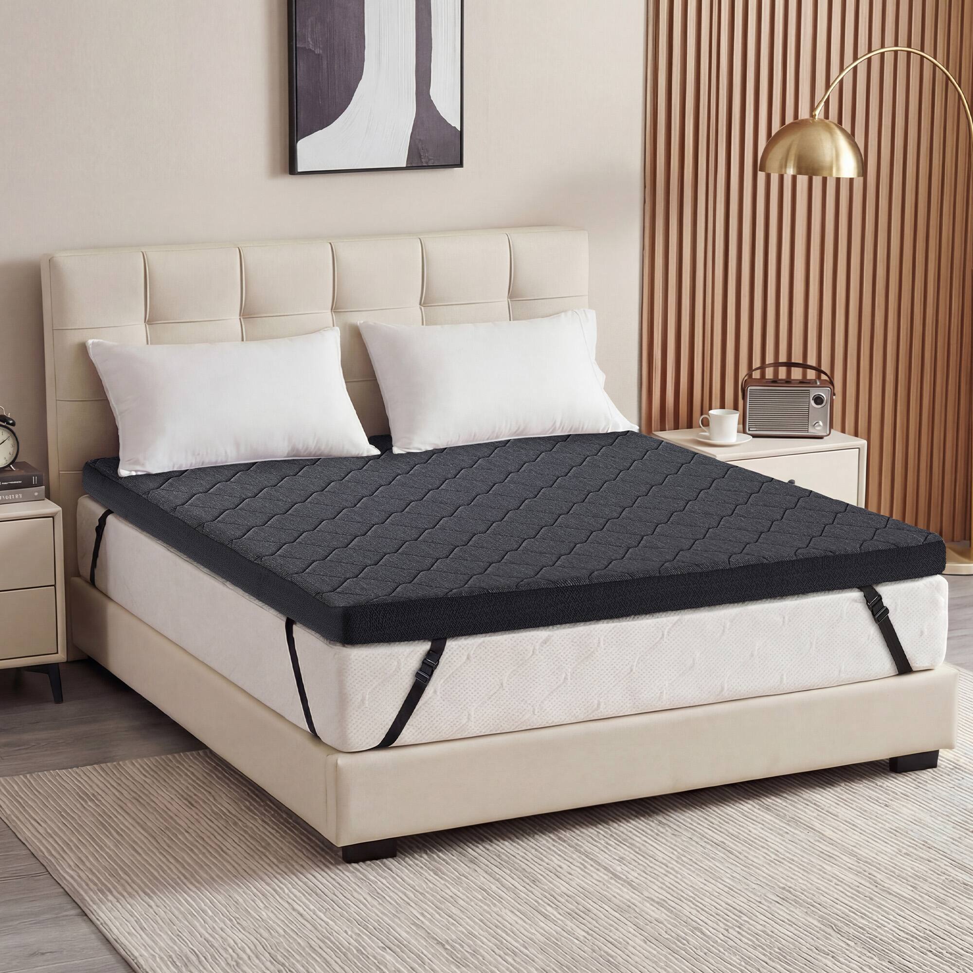 Left. Vipbear - 3 Inch Extra Frim Mattress Topper for Pressure Relief, CertiPUR-US & OEKO‑TEX Certified - 3 inch.