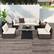 Alt View 1. Costway - 7 PCS Patio Furniture Set with 35" Propane Gas Fire Pit Table & Waterproof Cover - White.
