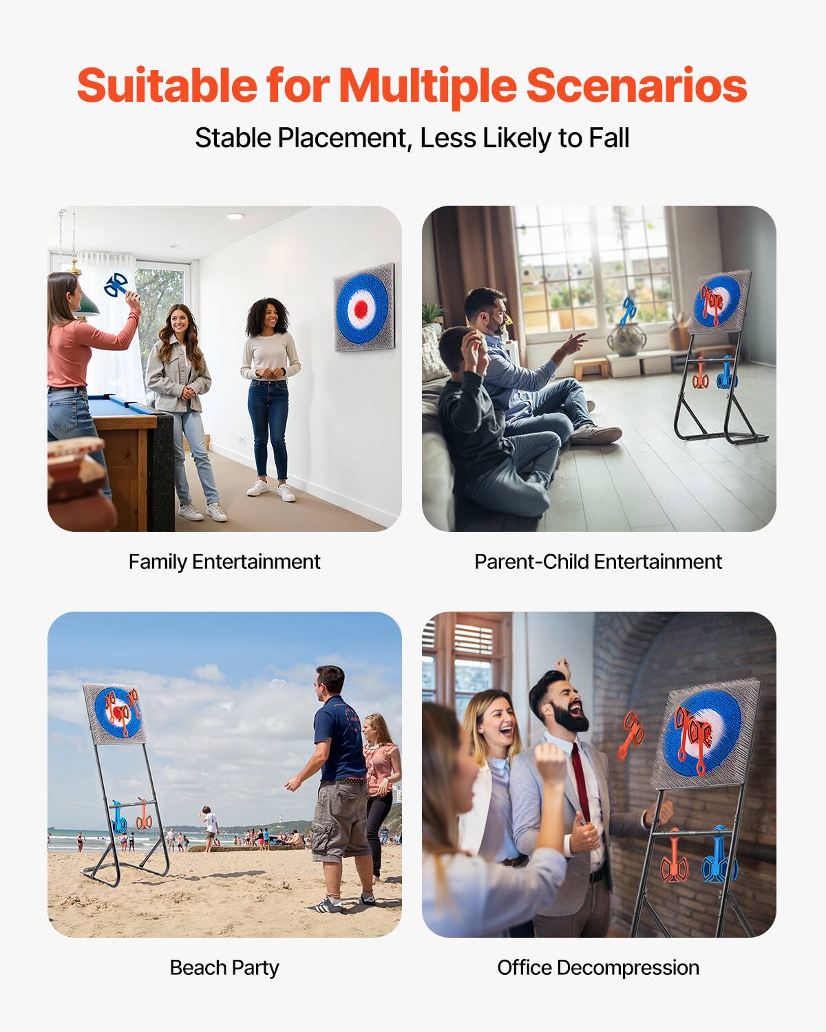 Suitable for Multiple Scenarios  
Stable Placement, Less Likely to Fall  

Family Entertainment  

Parent-Child Entertainment  

Beach Party  

Office Decompression