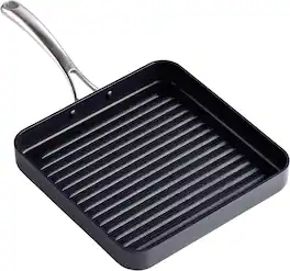 Cooks Standard - 11'' Square Hard Anodized Nonstick Indoor&outdoor Grill Pan for Stovetop, Stay cool handle, Oven Safe - Black