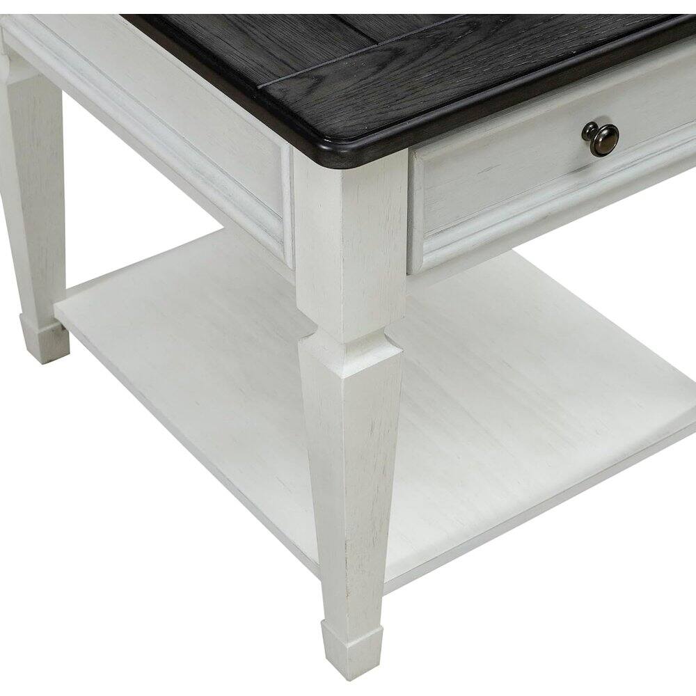 Alt View 4. Liberty Furniture Industries - Allyson Park Drawer End Table in Wirebrushed White w/ Charcoal Top - White.
