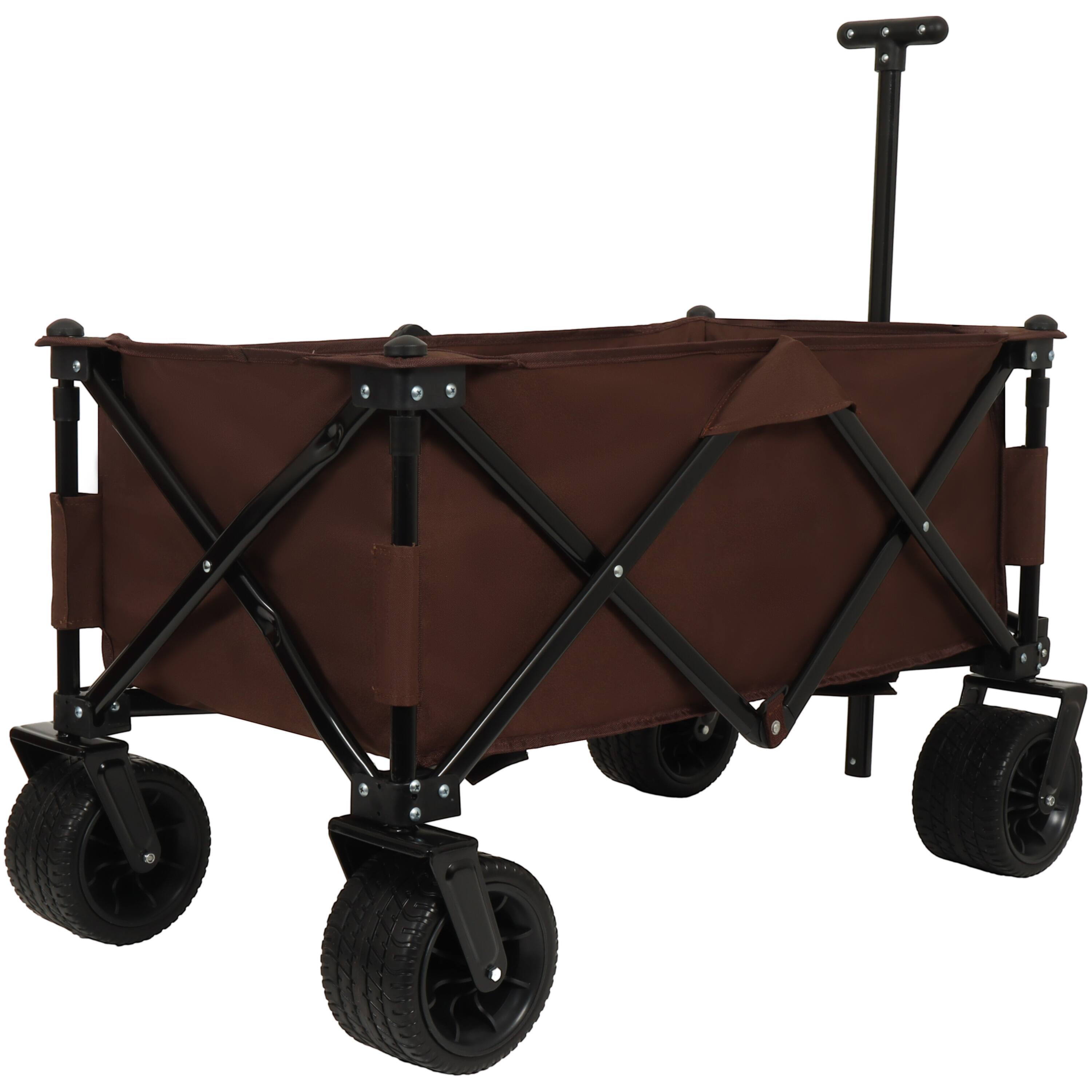 Alt View 2. APRILSOUL - Utility Park Garden Cart Tool Customized Color Folding Camping Trolley Outdoor Picnic Beach Wagon Brown - Brown.