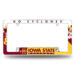 Rico Industries - Iowa State Cyclones Chrome Metal License Plate Frame with Bold Full Frame Design - Multi