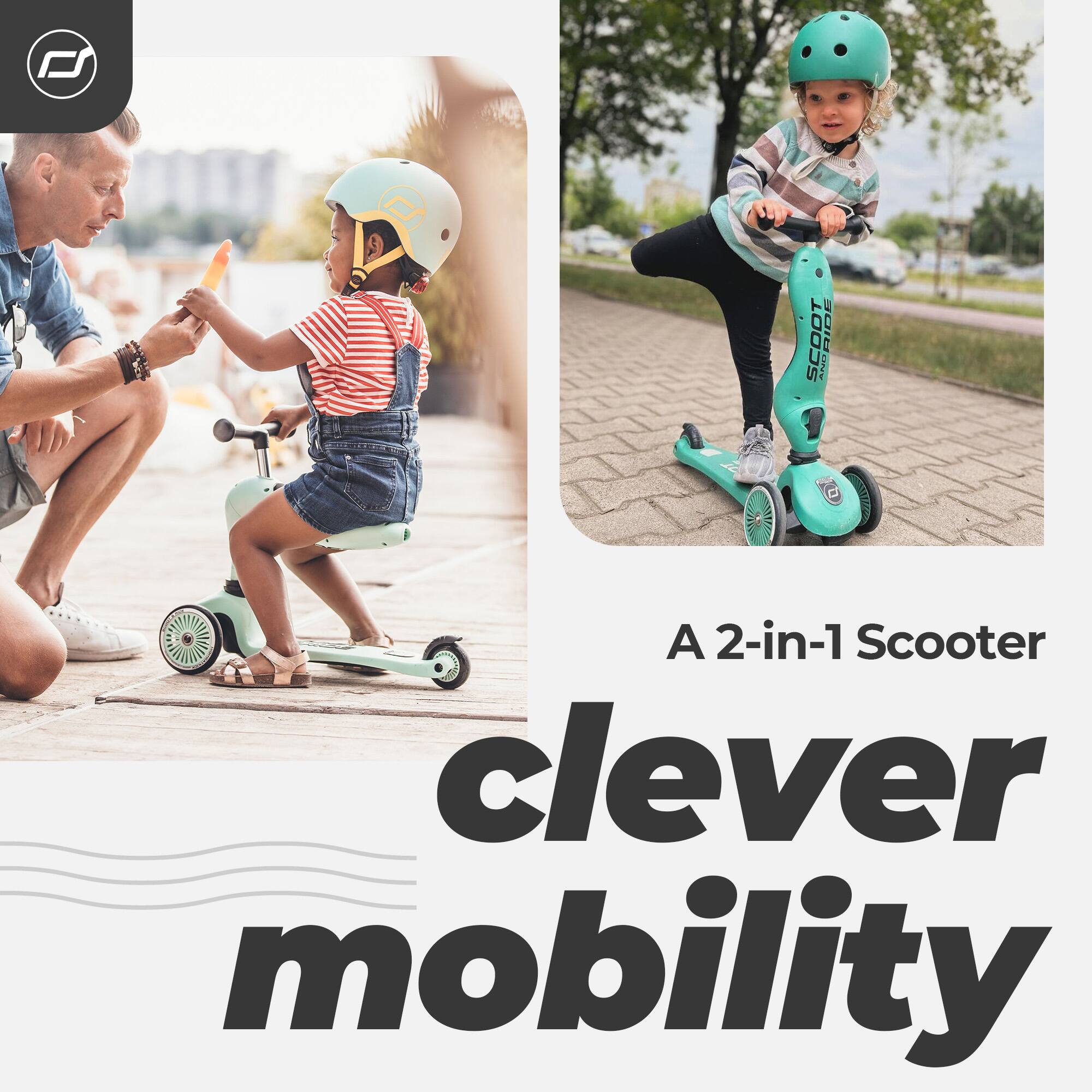 F SCOOT APAT 0ldE d A 2-in-1 Scooter C clever mobility

A 2-in-1 Scooter

clever mobility