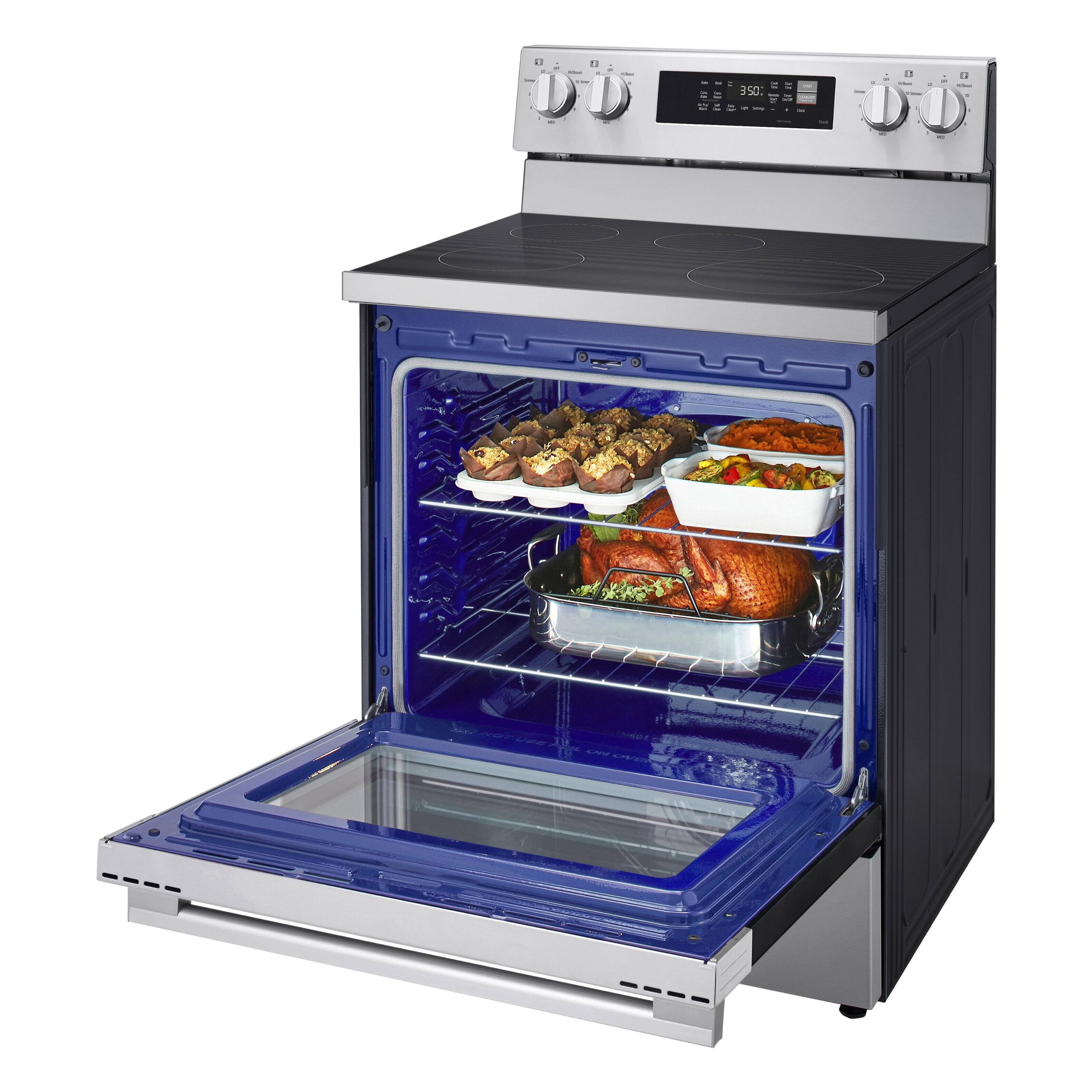 Alt View 7. LG - 6.3 Cu. Ft. Freestanding Electric Induction True Convection Smart Range with Air Fry and EasyClean - Stainless Steel.