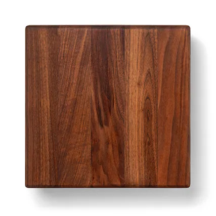 Front. John Boos - John Boos Small Walnut Wood Edge Grain Cutting Board for Kitchen, 9" x 9" x 1.5" - Walnut.