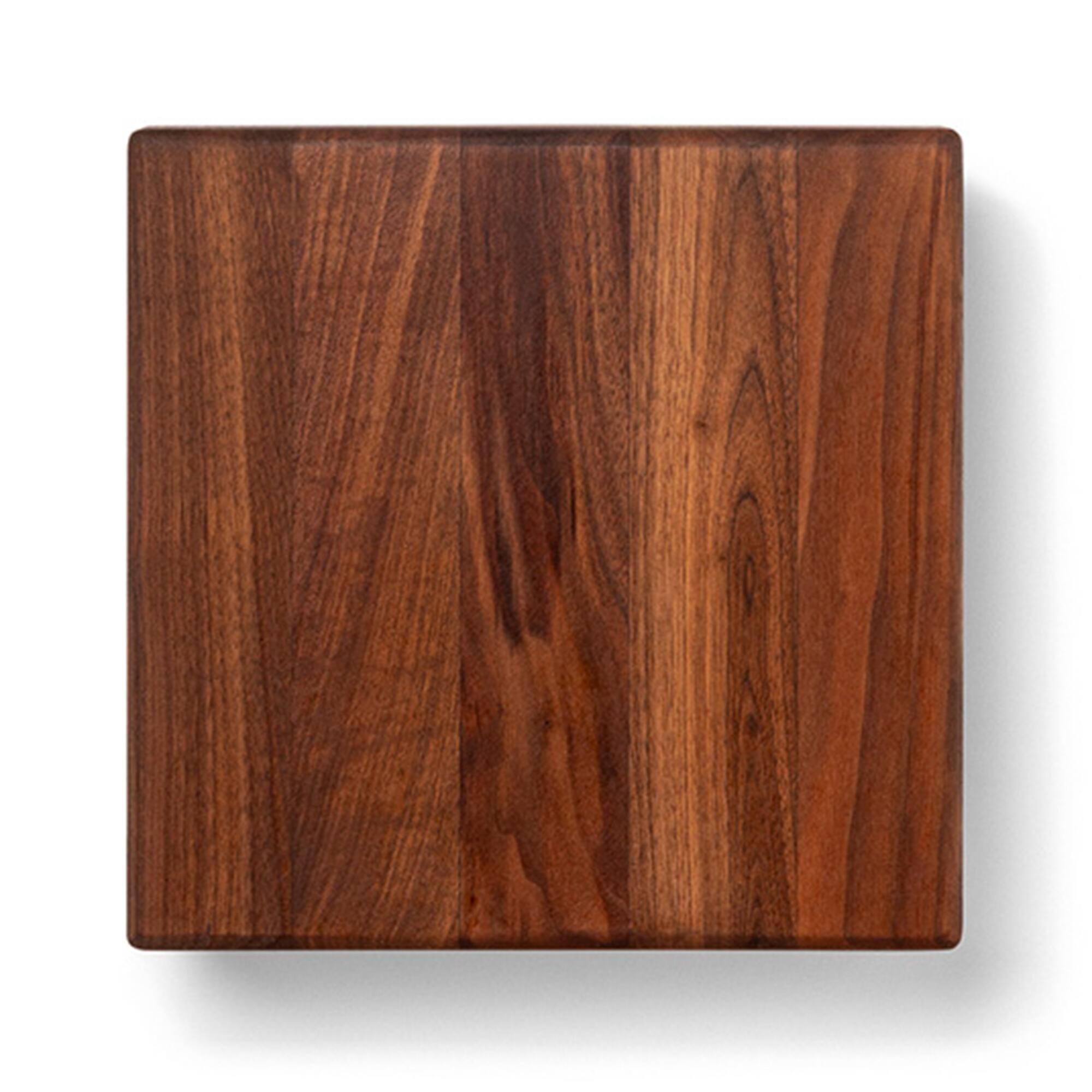 Front. John Boos - John Boos Small Walnut Wood Edge Grain Cutting Board for Kitchen, 9" x 9" x 1.5" - Walnut.
