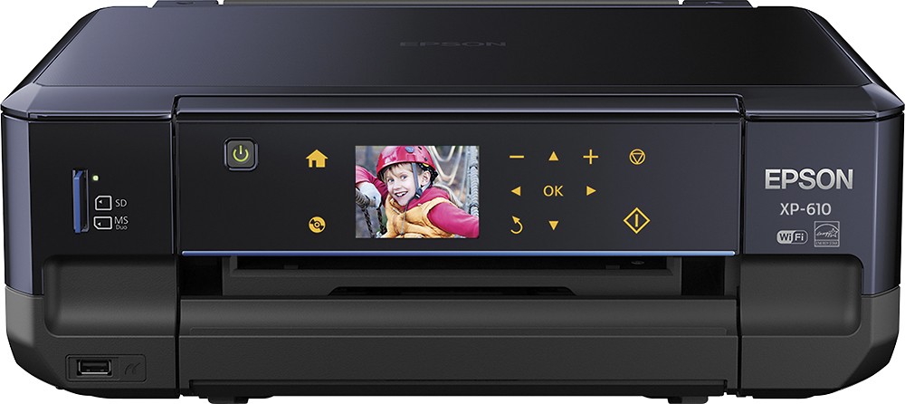 Epson Expression Premium Xp 610 Small In One Wireless All In One Printer Black Blue Xp 610 C11cd31201 Best Buy