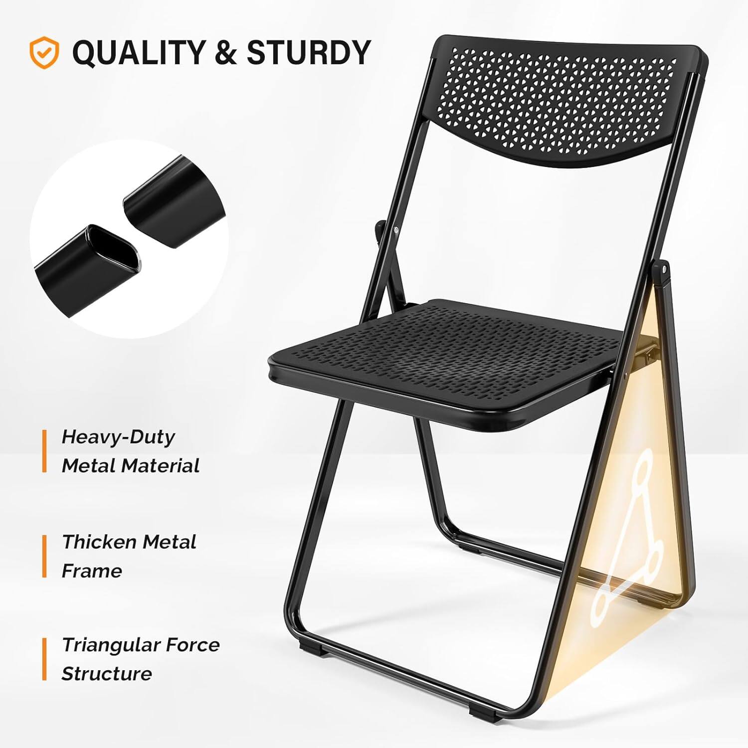 QUALITY & STURDY

Heavy-Duty Metal Material

Thicken Metal Frame

Triangular Force Structure