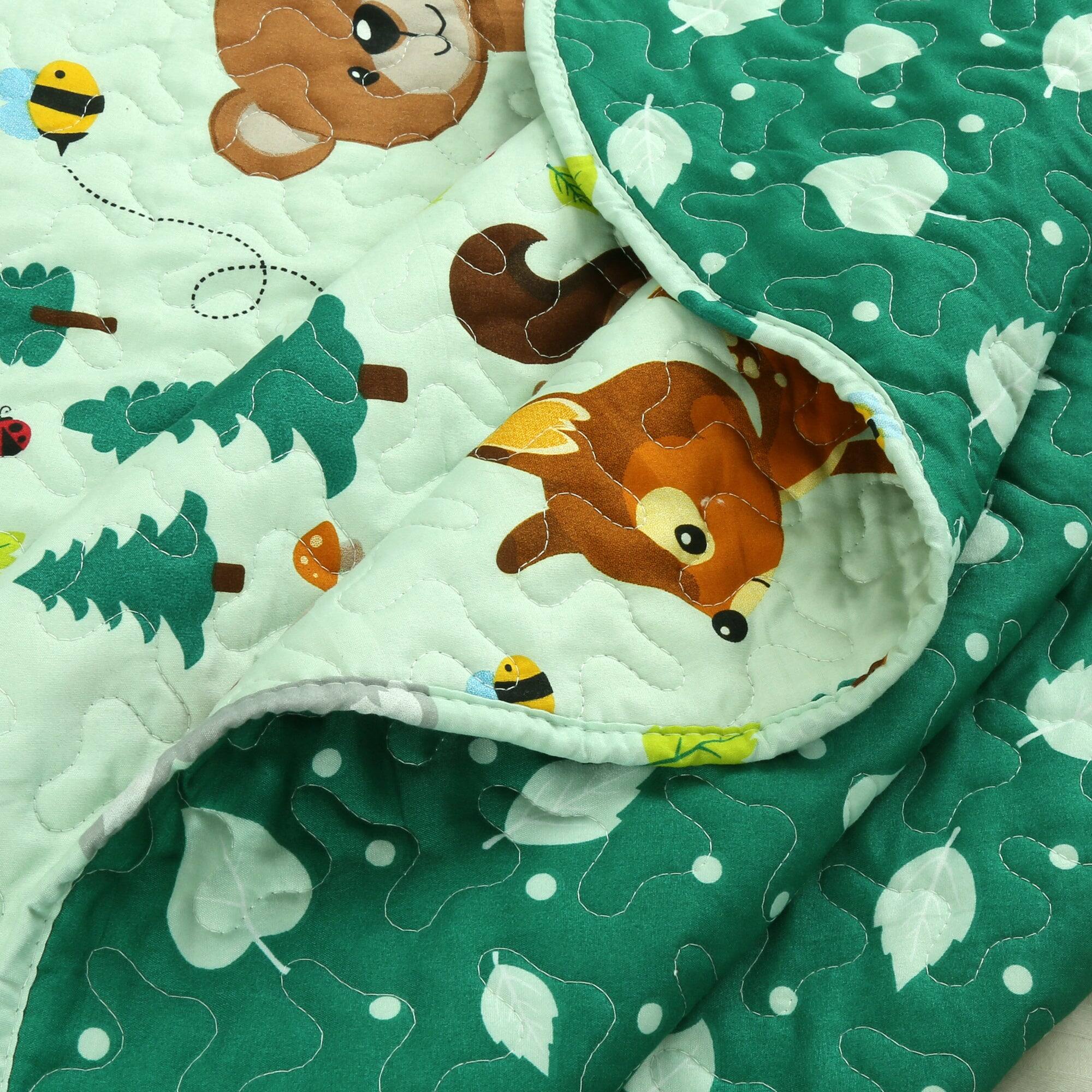 Back. MarCielo - Marcielo Kids Quilt Bedspread Set For Teens Girls Bedding - Green.