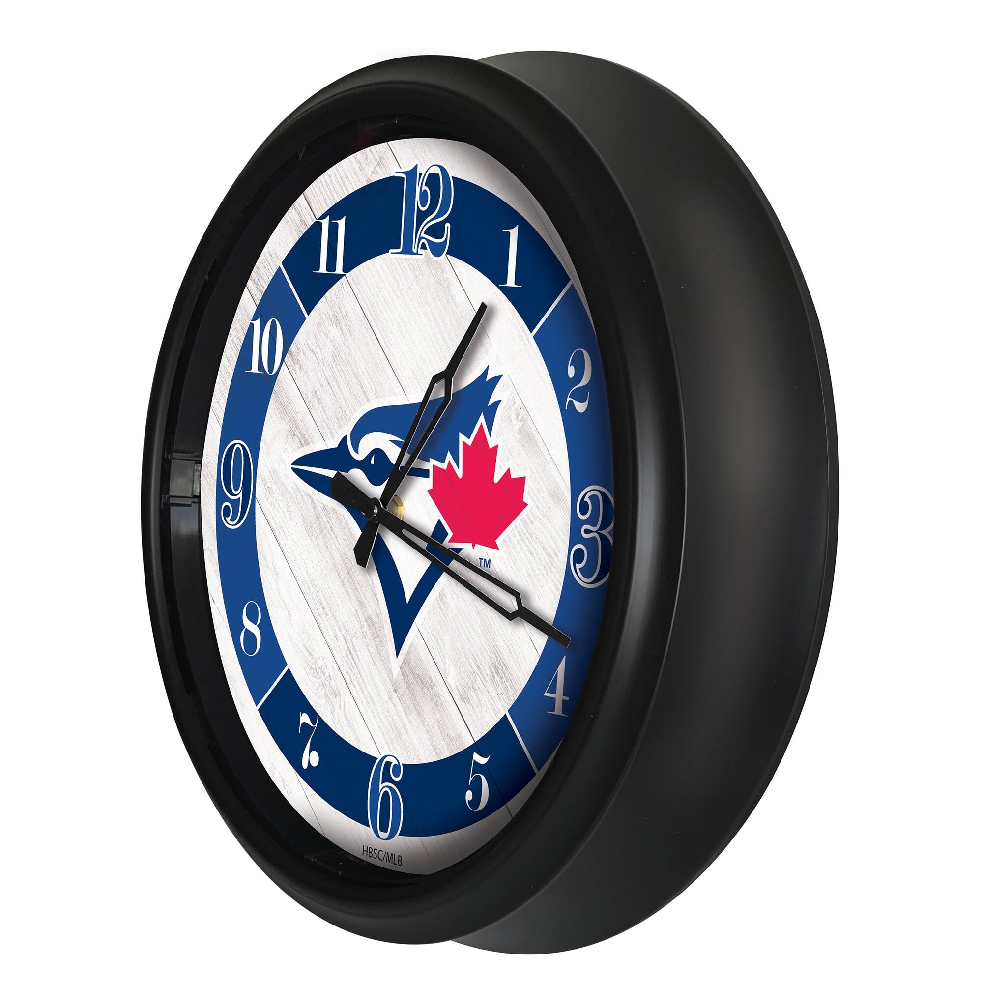 Alt View 1. Holland Bar Stool Co. - Toronto Blue Jays Indoor/Outdoor LED Wall Clock - Multicolor.
