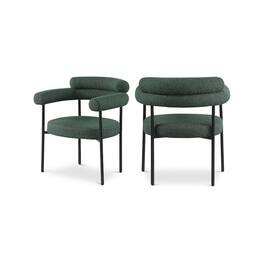 Meridian Furniture - Blake Boucle Fabric Dining Chair, Set of 2 - Green