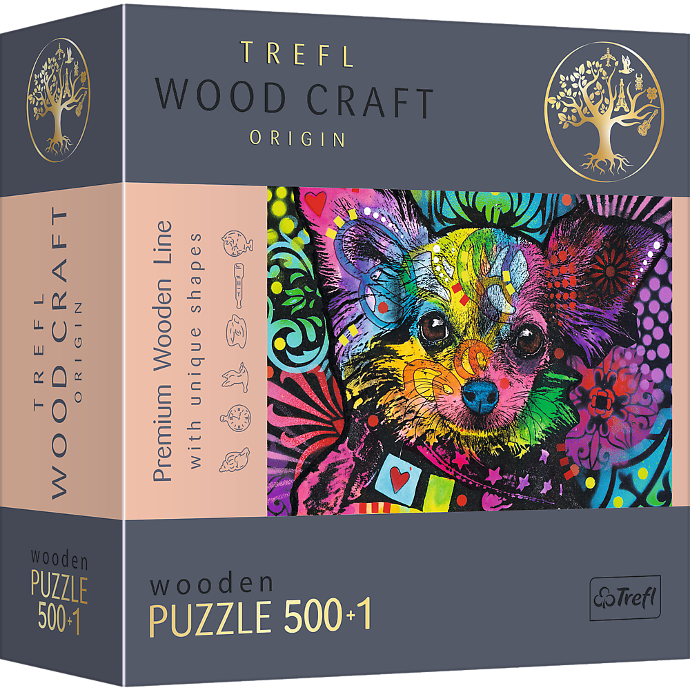 Trefl - Wood Craft 501 Piece Wooden Puzzle - Colorful Puppy - Multicolor