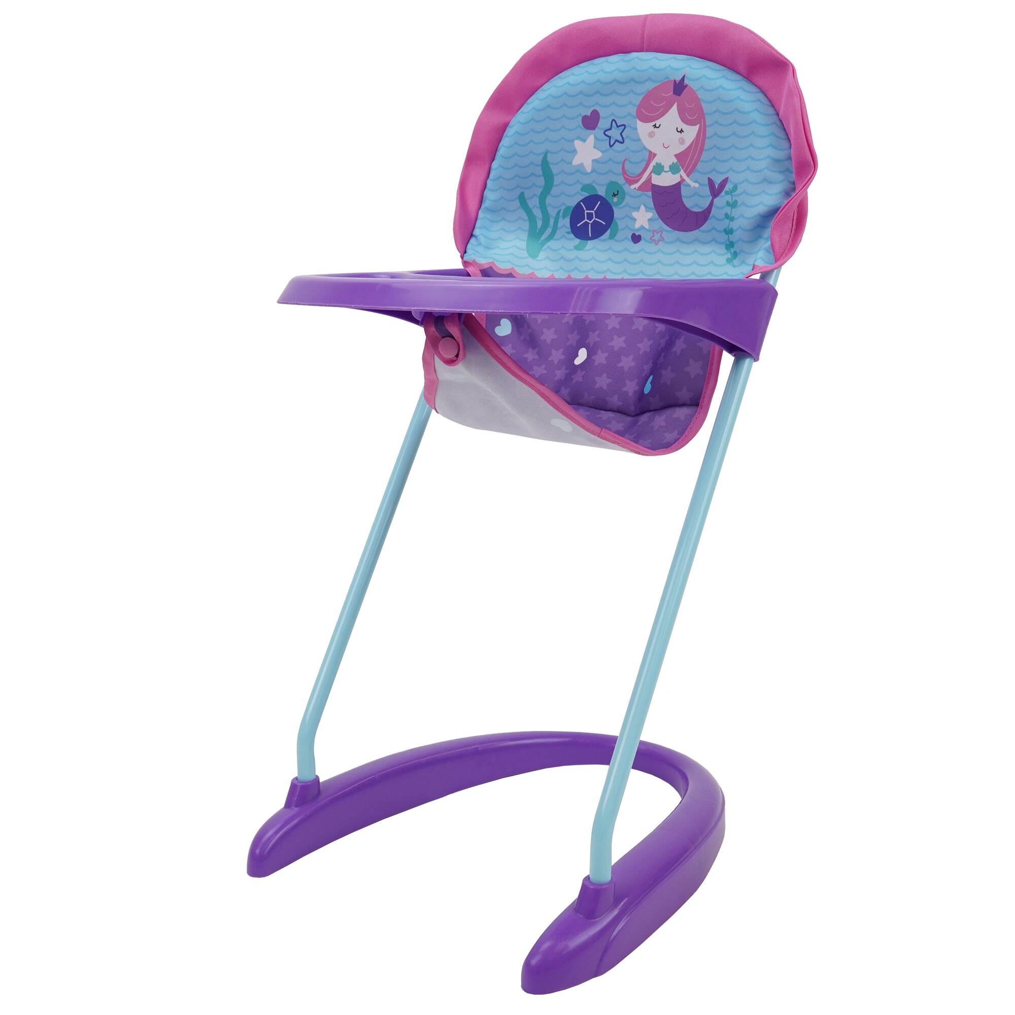 Angle. 509 Crew - Mermaid Doll Highchair - Kids Pretend Play Highchair w/ Front Tray  3+.