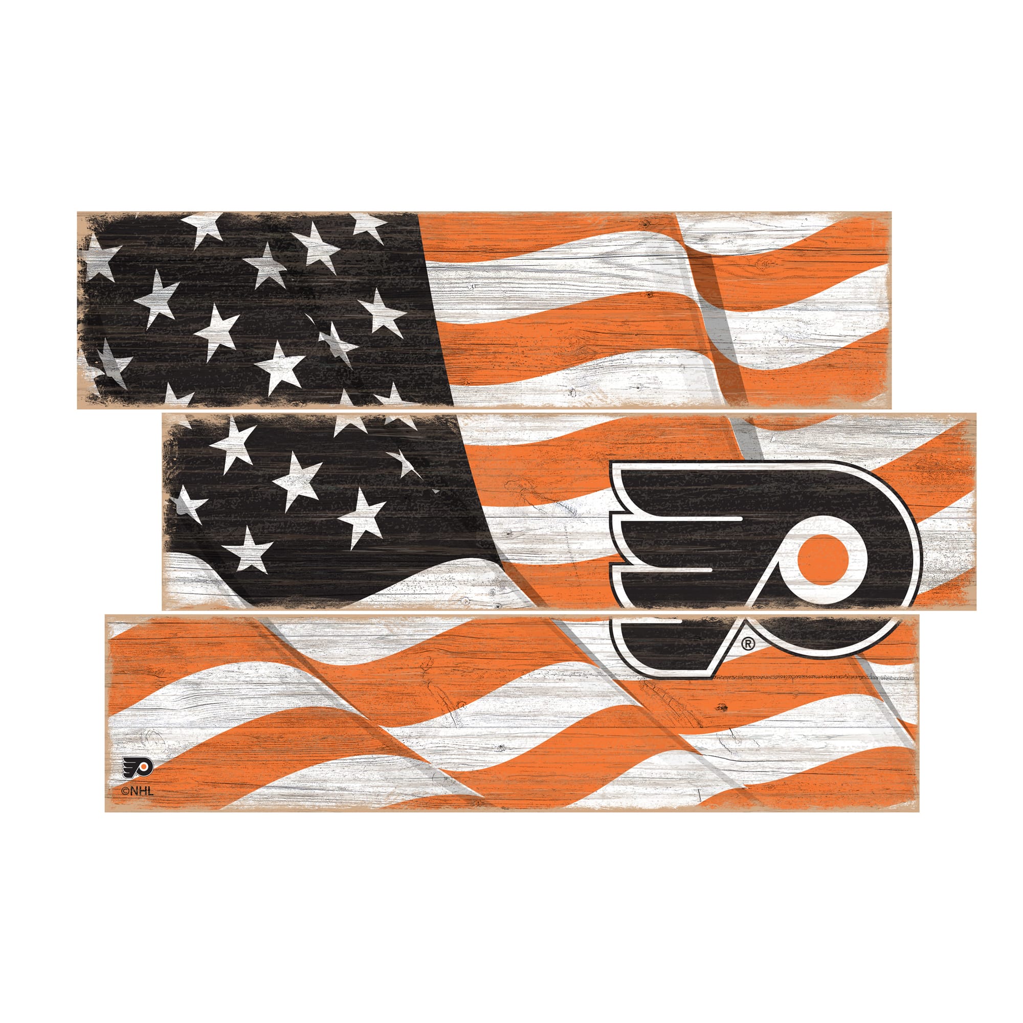 Fan Creations - Philadelphia Flyers 3-Plank Team Flag - Multicolor