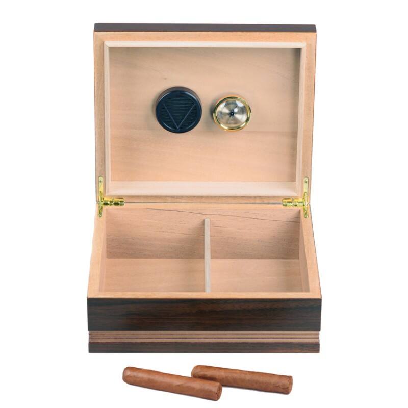 Left. Prestige - Monarch Cigar Humidor - Rich Walnut Finish.