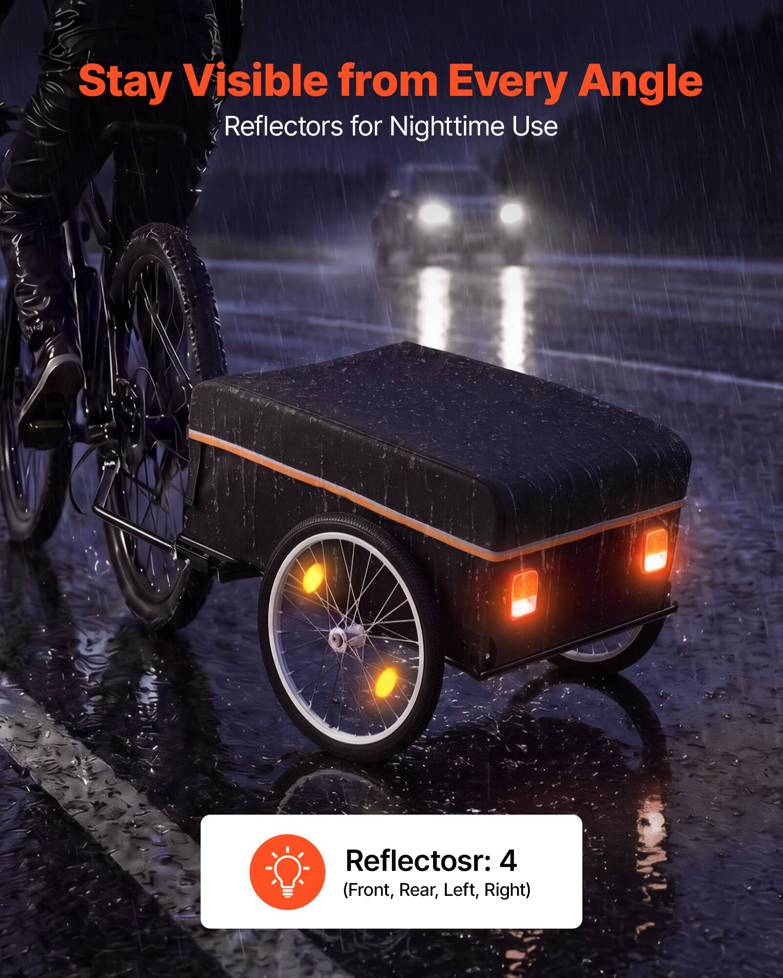 Stay Visible from Every Angle  
Reflectors for Nighttime Use  
Reflectors: 4 (Front, Rear, Left, Right)