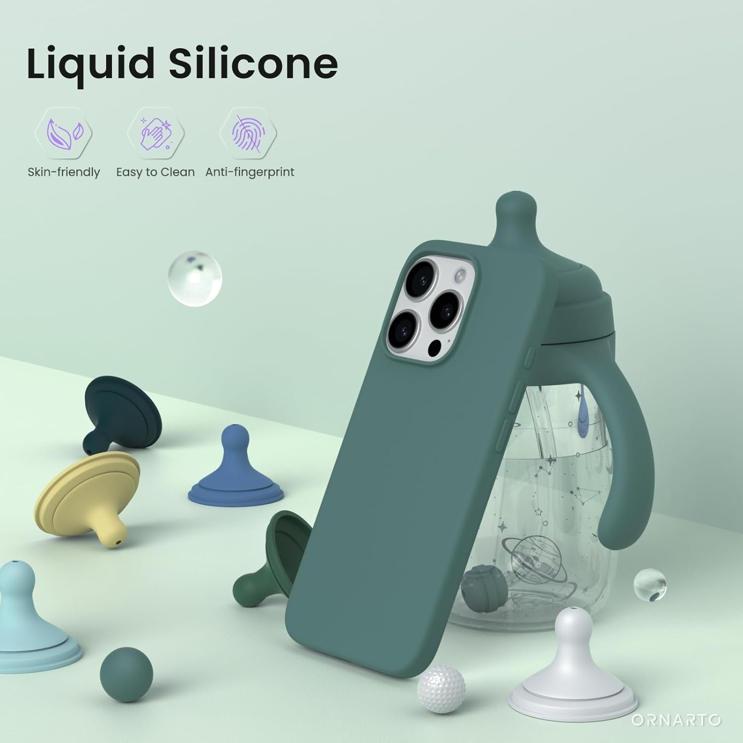 Liquid Silicone Skin-friendly Easy to Clean Anti-fingerprint ORNARTO
