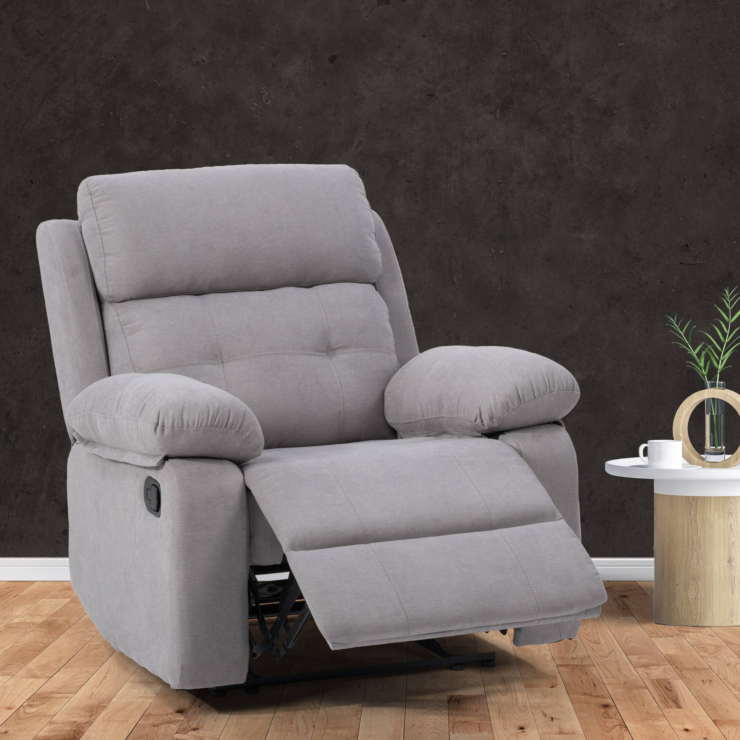 Alt View 11. CorLiving - Oren Manual Recliner - Light Grey.