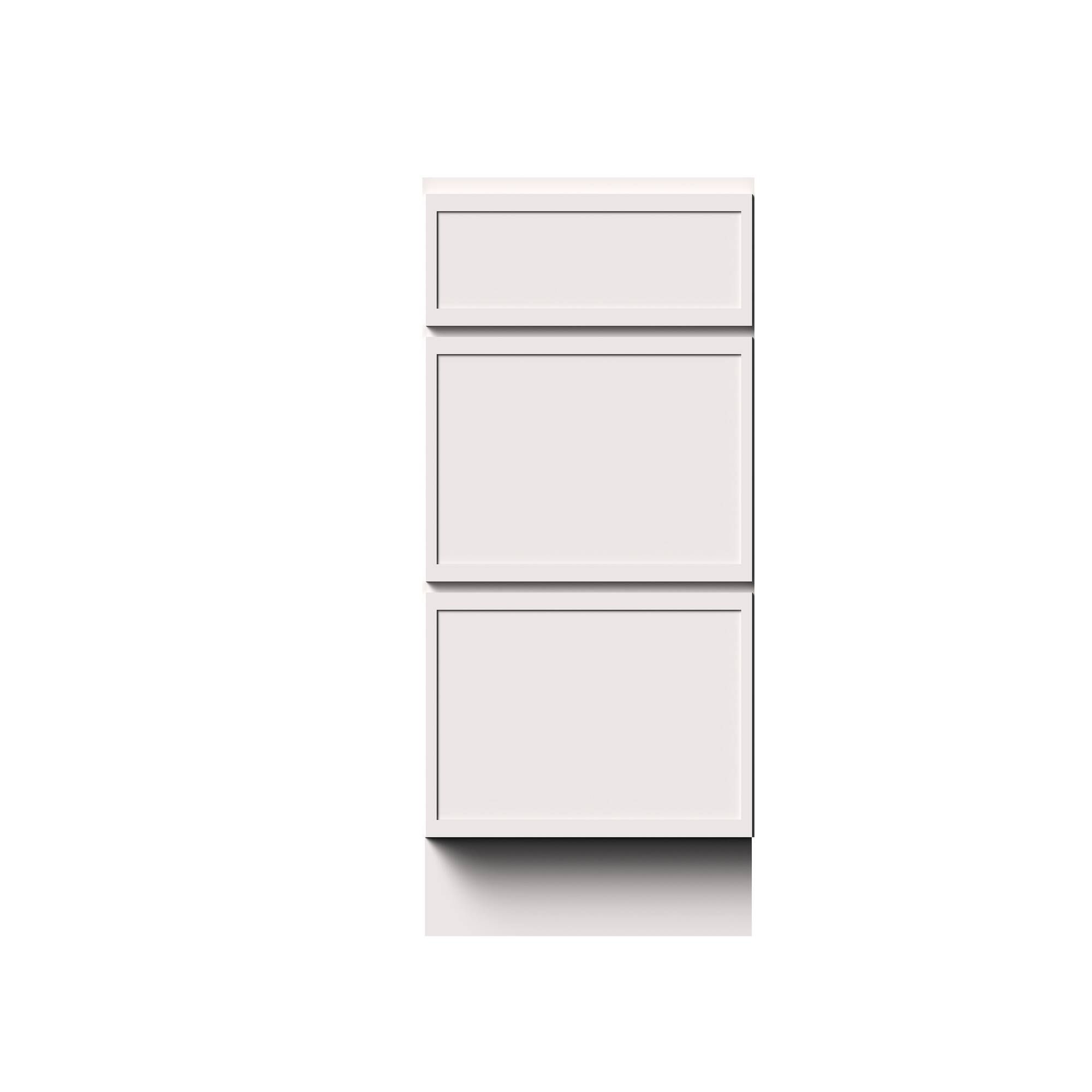 Alt View 1. Boyel Living - 24-in W x 34.5-in H x 24-in D Slim Shaker RTA Kitchen 3-Drawer Base Cabinet with Soft-Close Drawers - Snow White.