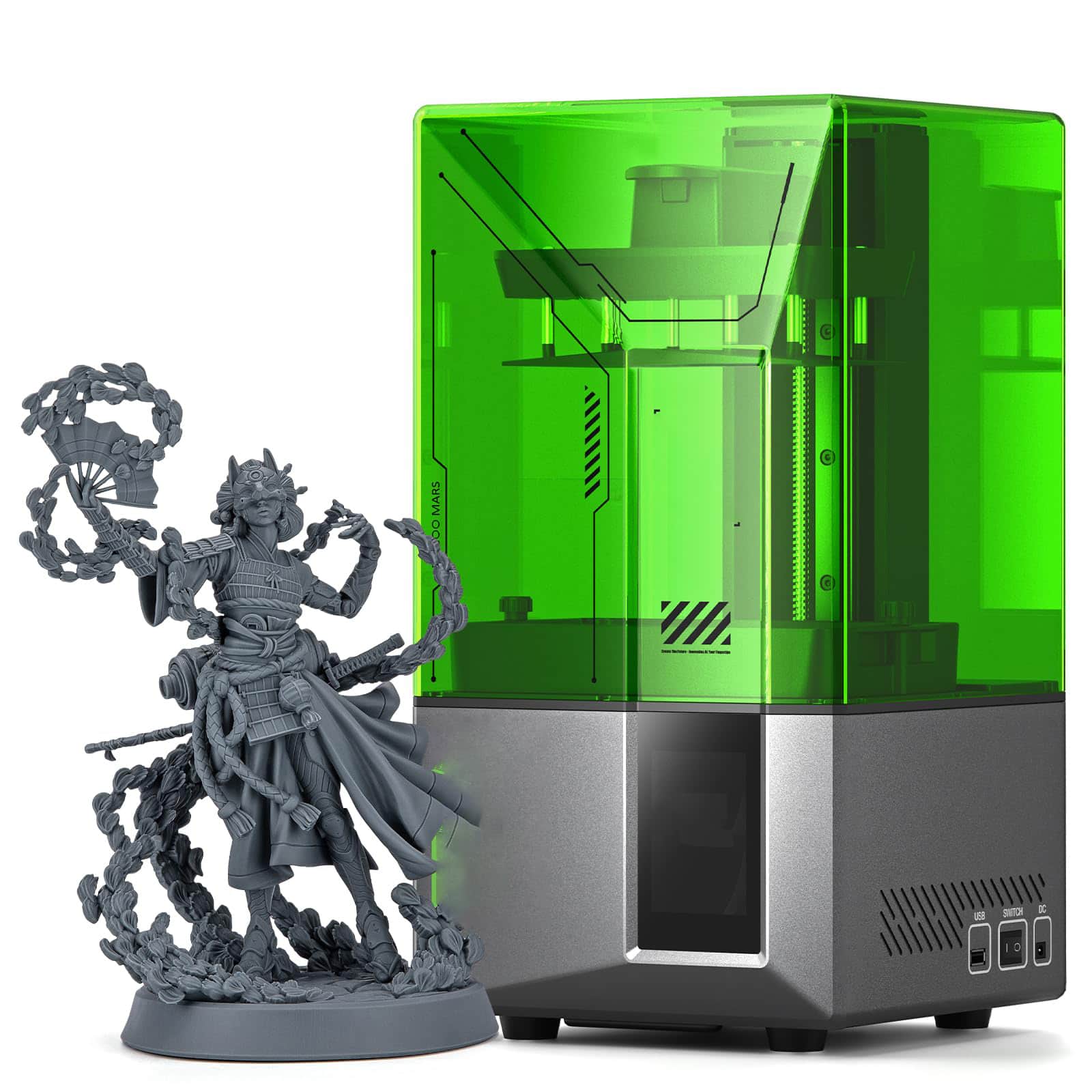 GlowWise - Smart resin 3D printer with auto-leveling, 6.6" 4K mono screen, and large 143x90x150mm build volume for high-precision.