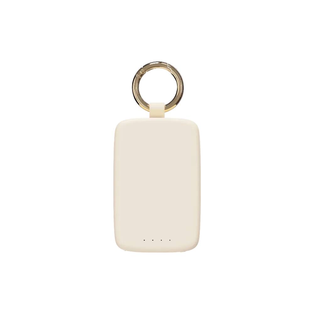 Angle. Posh Tech - USB-C Keychain Power Bank - Ivory.