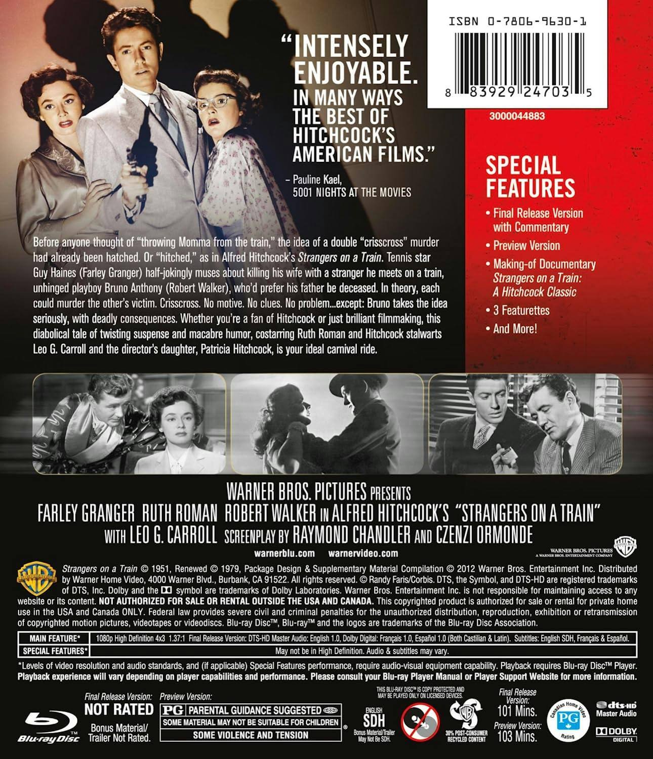 Back. Strangers on a Train [Blu-ray].