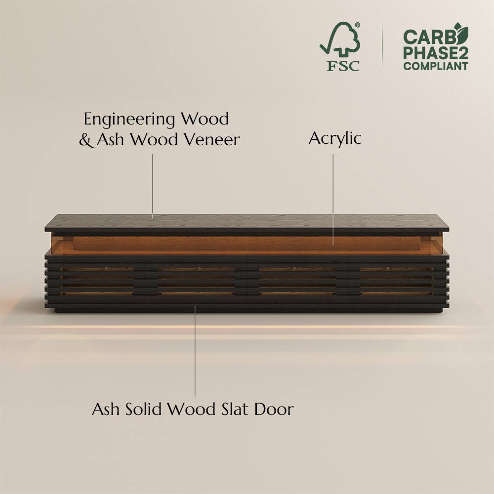 FSC CARB PHASE2 COMPLIANT  
Engineering Wood & Ash Wood Veneer  
Acrylic  
Ash Solid Wood Slat Door