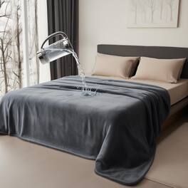 Paradigms Interiors - Waterproof Blanket For Bed Water Resistant Proof Stain Leakproof Spill-proof Flannel velvet Twilight - Moon Grey & Starlit Grey-King size