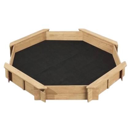 Front. Hivvago - Outdoor Kid's Octagonal Sandbox in Natural Wood Finish - Natural.