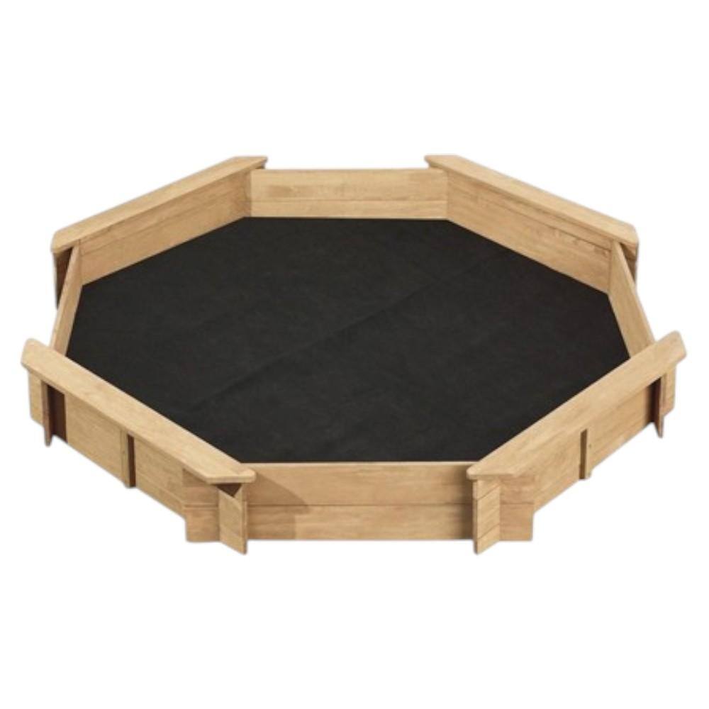Front. Hivvago - Outdoor Kid's Octagonal Sandbox in Natural Wood Finish - Natural.