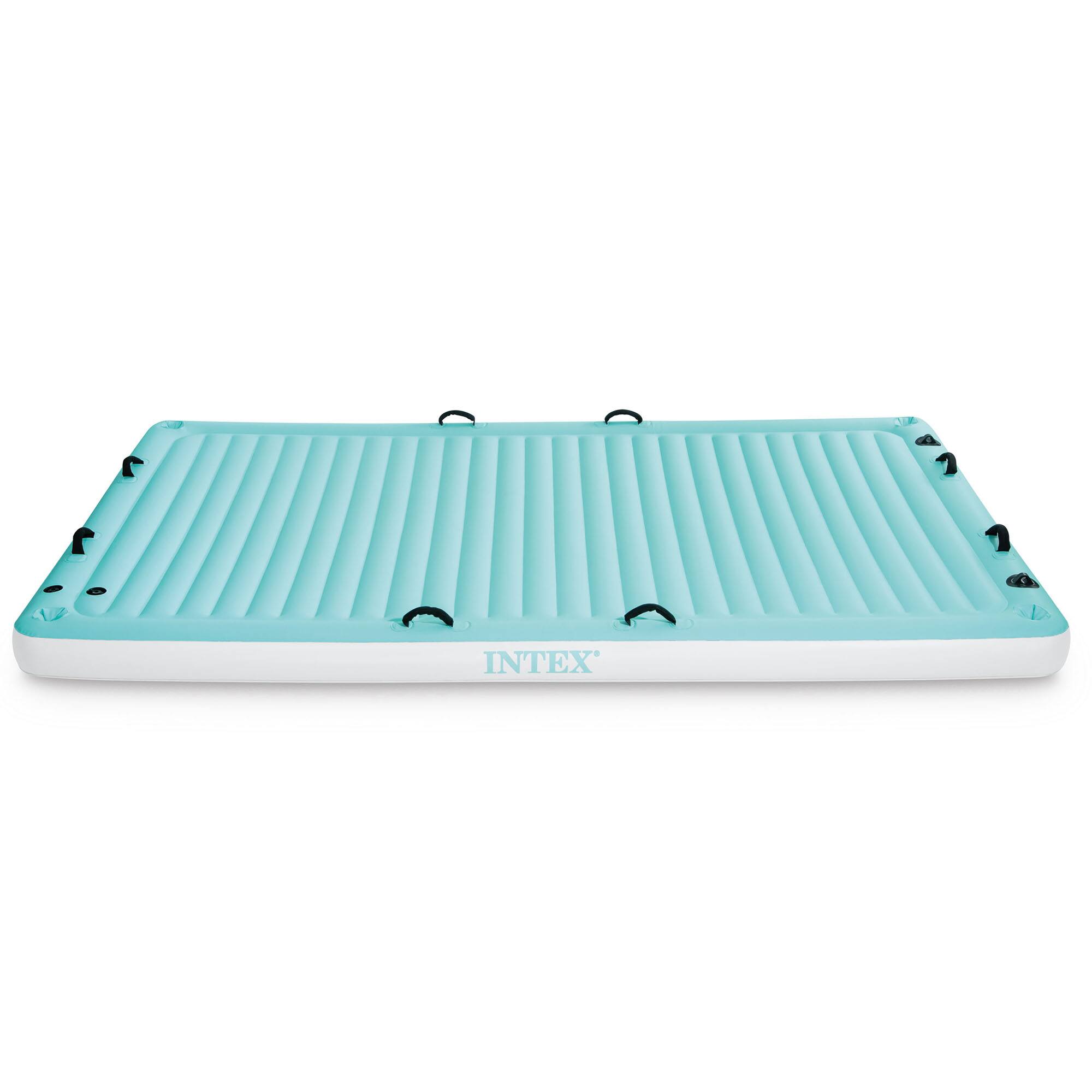 Angle. Intex - Intex: Floating Water Lounge - Teal & White Water & Pool Float, 122” x72”x7”.