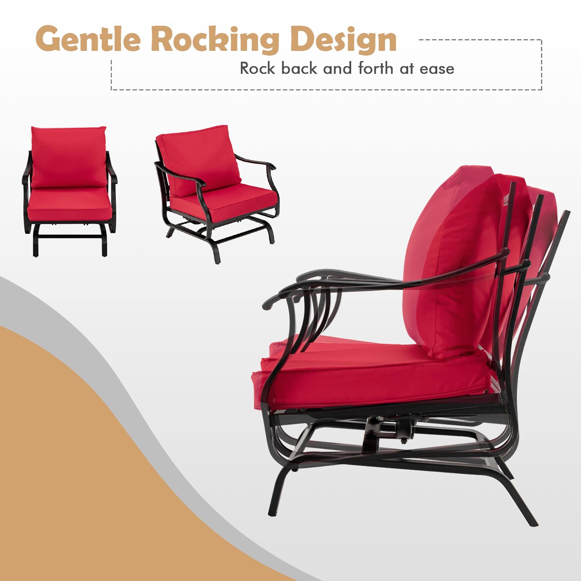 Gentle Rocking Design  
Rock back and forth at ease