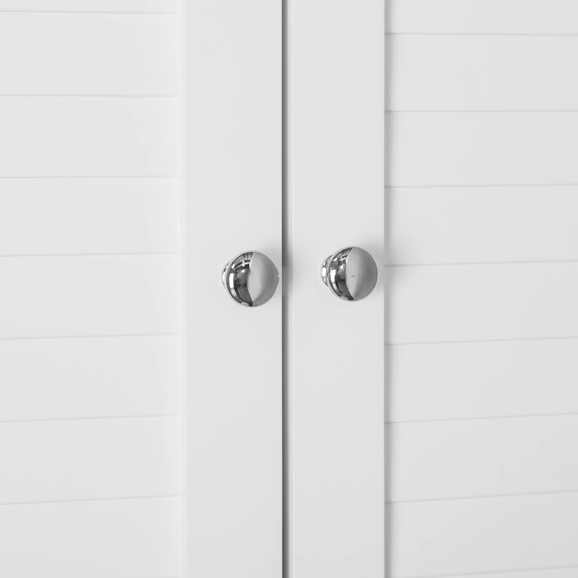 Alt View 1. Teamson Home - Louis Over-the-Toilet Cabinet with Fixed Exterior Shelf - White.