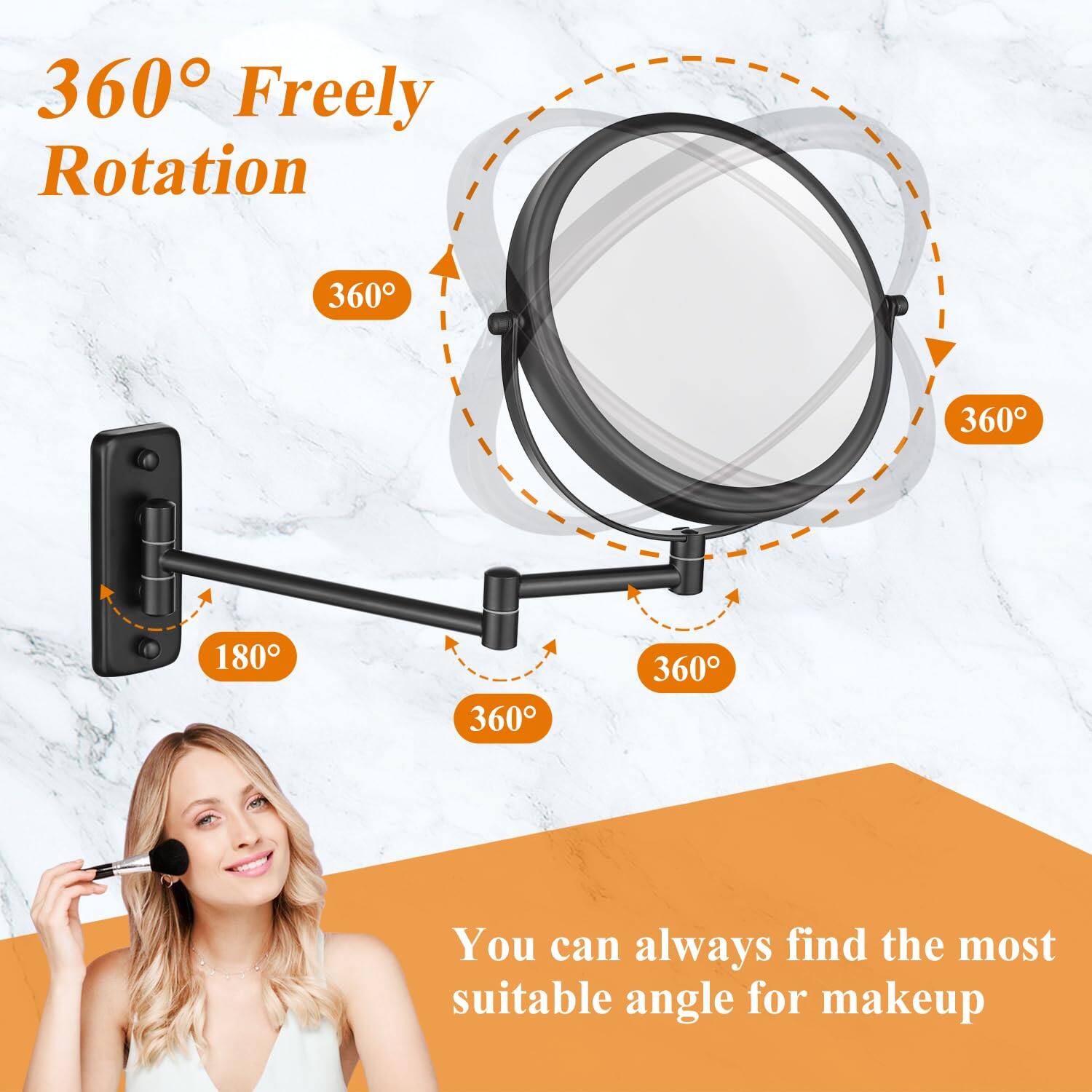 360° Freely Rotation

You can always find the most suitable angle for makeup